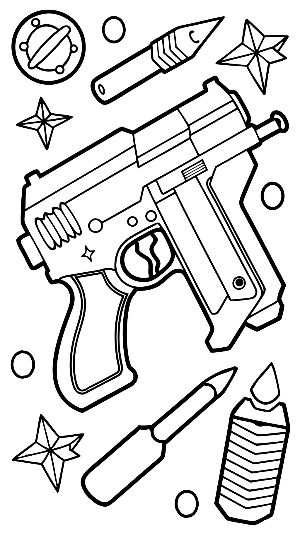 coloriages de pistolet nerf